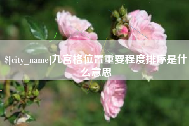 淮滨九宫格位置重要程度排序是什么意思