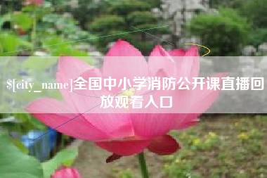 淮滨全国中小学消防公开课直播回放观看入口