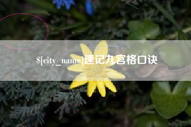 淮滨速记九宫格口诀