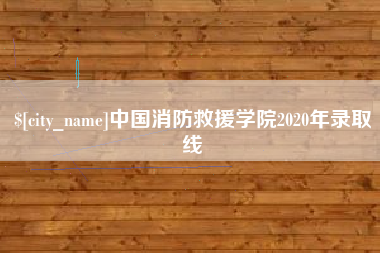 淮滨中国消防救援学院2020年录取线