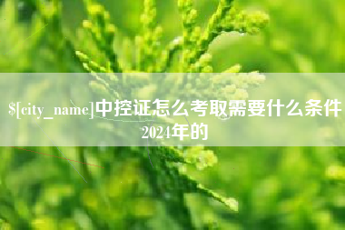 淮滨中控证怎么考取需要什么条件2024年的